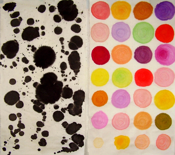 01 taches giclées et rondes-2x 60x80 cm